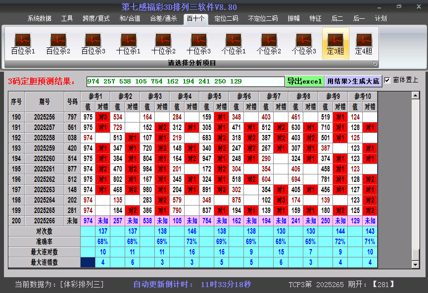 排列三胆码截图2025266