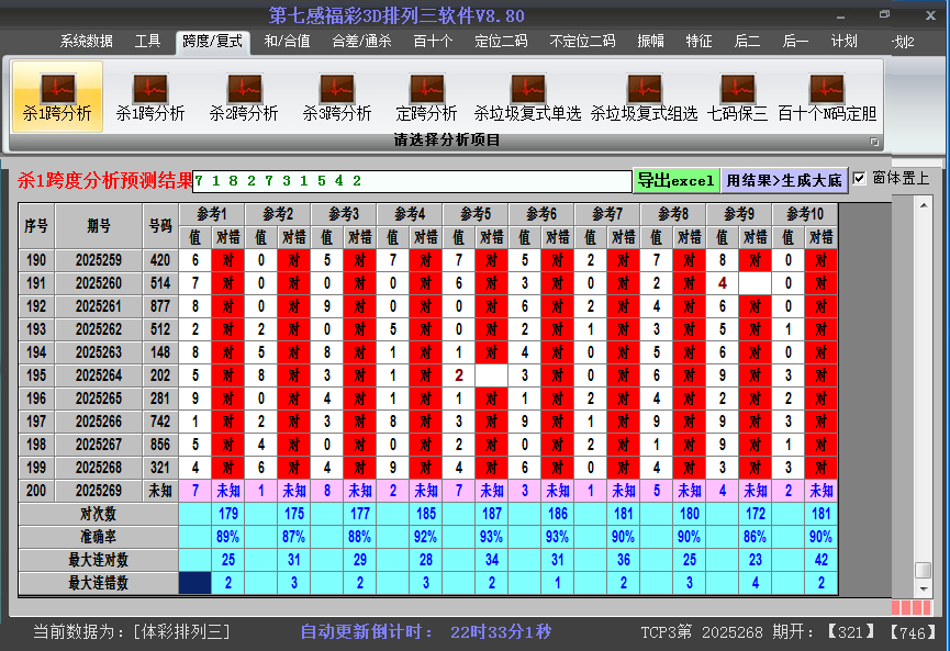 排列三软件杀跨度截图2025269