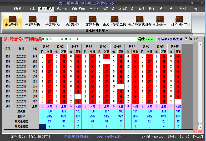 排列三软件杀跨度截图2025273