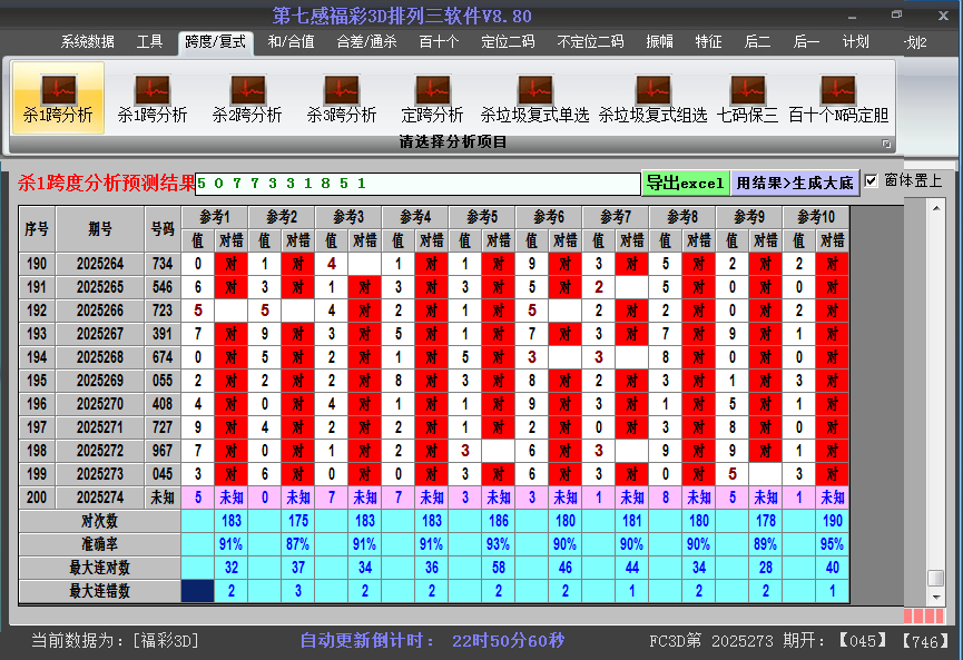 福彩3d软件杀跨度截图2025274