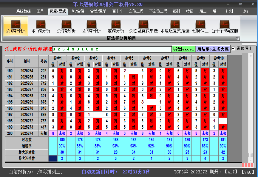 排列三软件杀跨度截图2025274