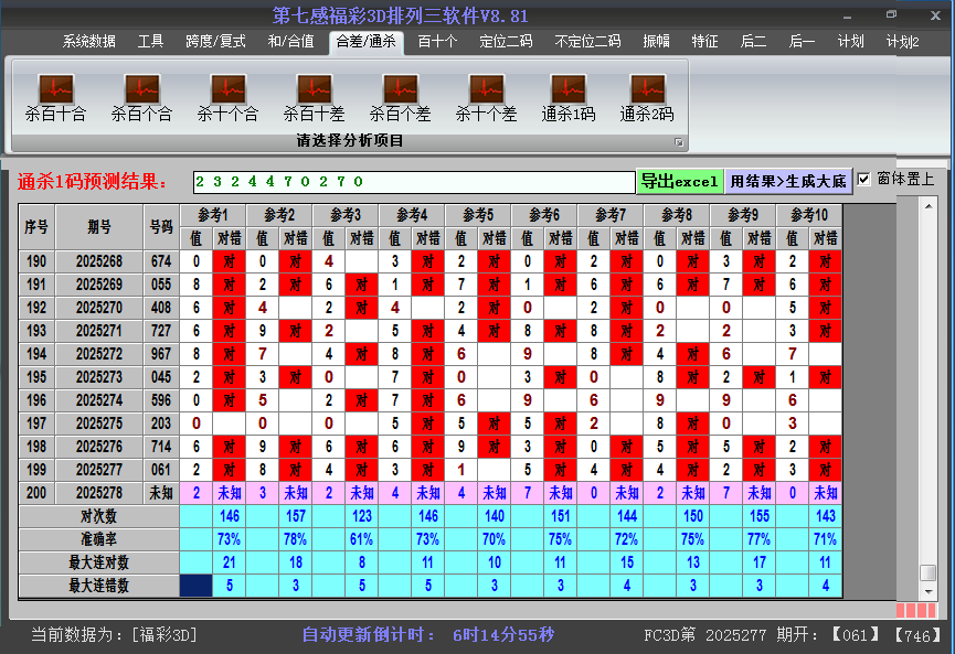 福彩3d软件杀码截图2025278
