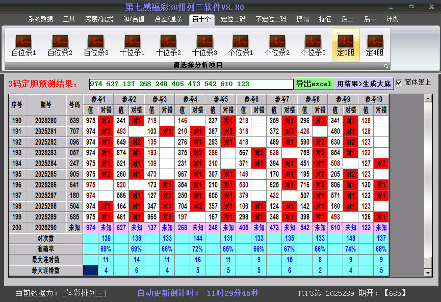 排列三胆码截图2025290
