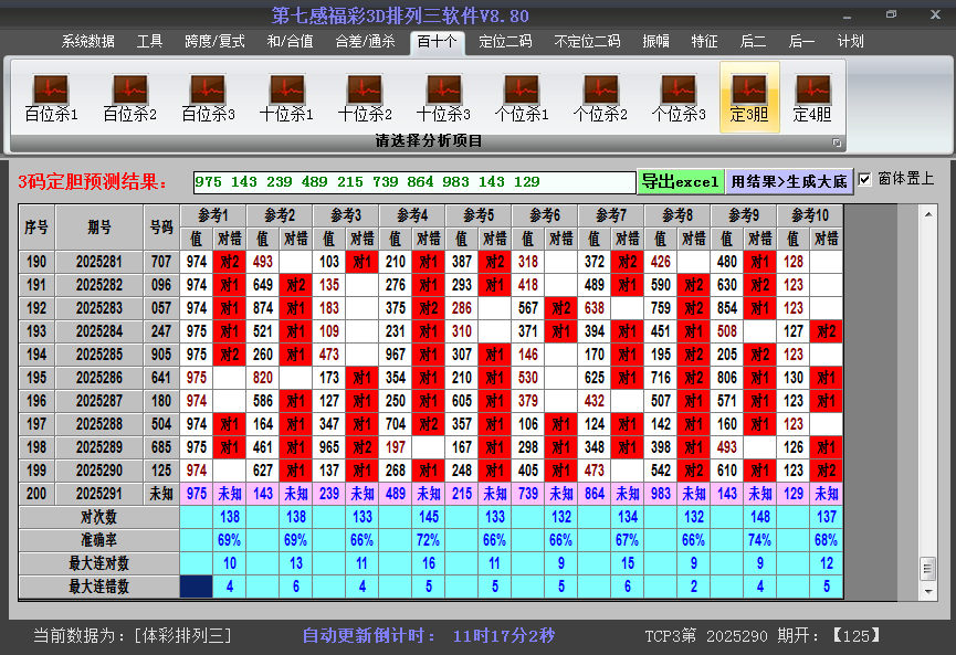 排列三胆码截图2025291