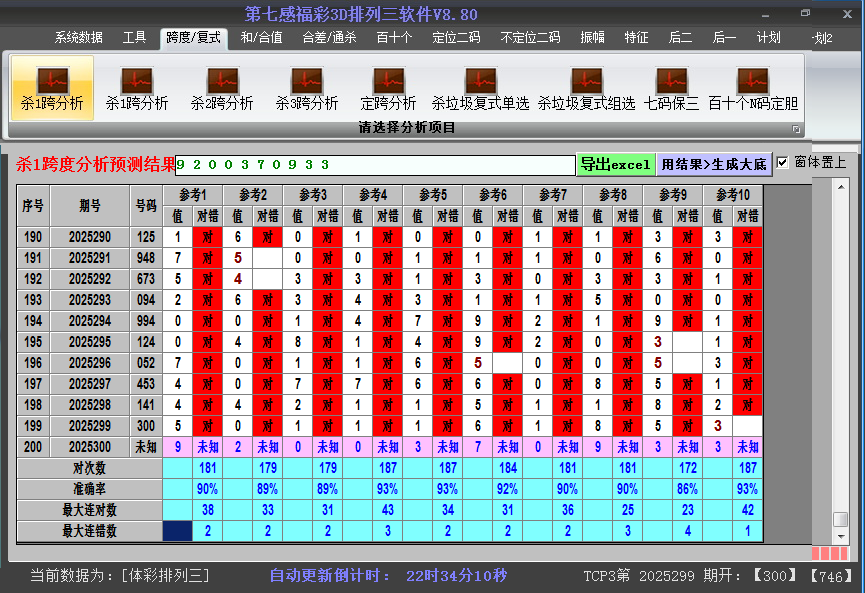 排列三软件杀跨度截图2025300