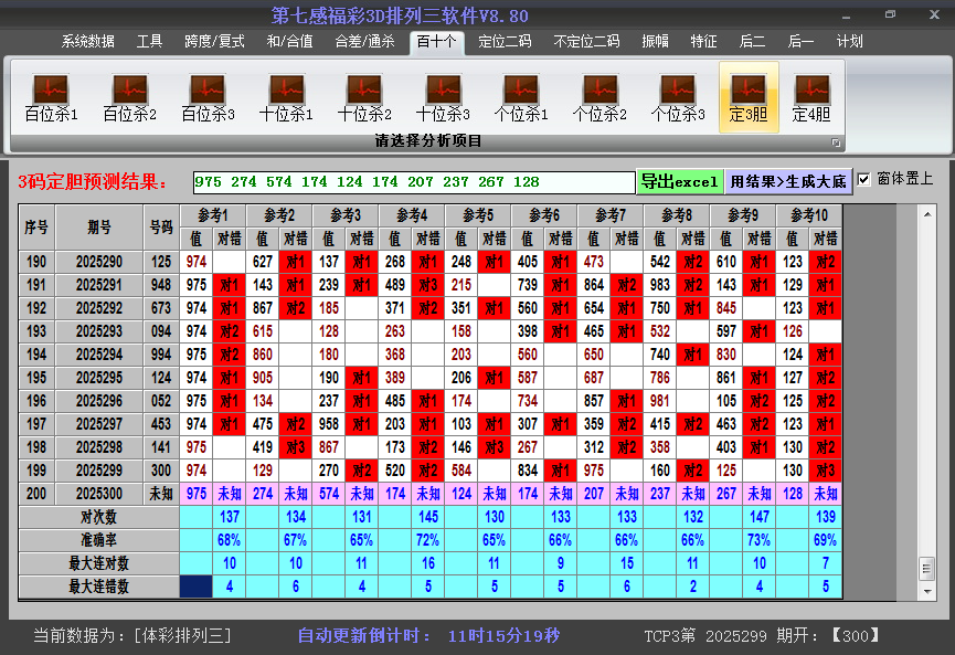 排列三胆码截图2025300