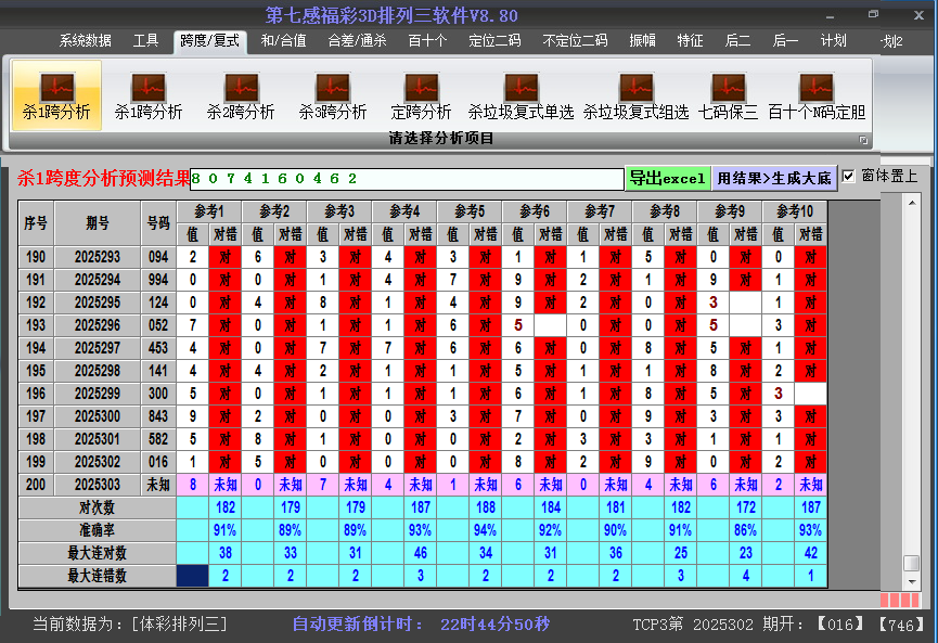 排列三软件杀跨度截图2025303