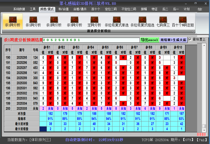 排列三软件杀跨度截图2025305