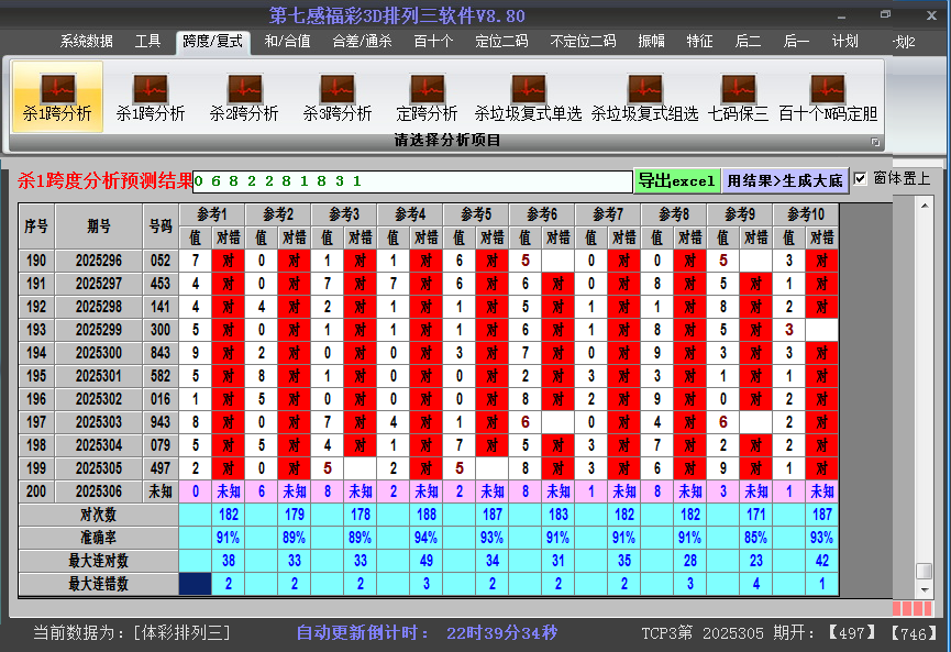 排列三软件杀跨度截图2025306
