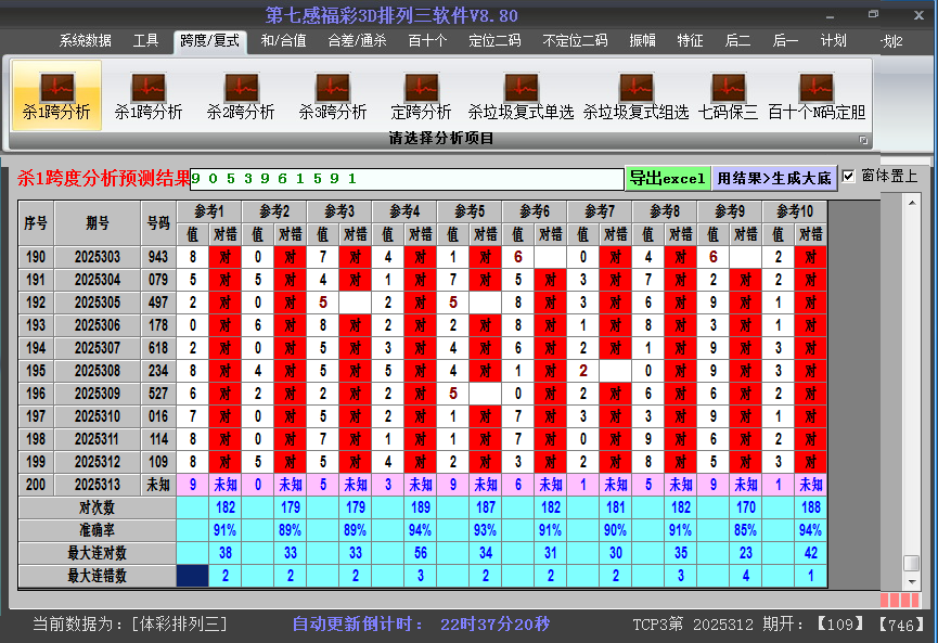 排列三软件杀跨度截图2025313