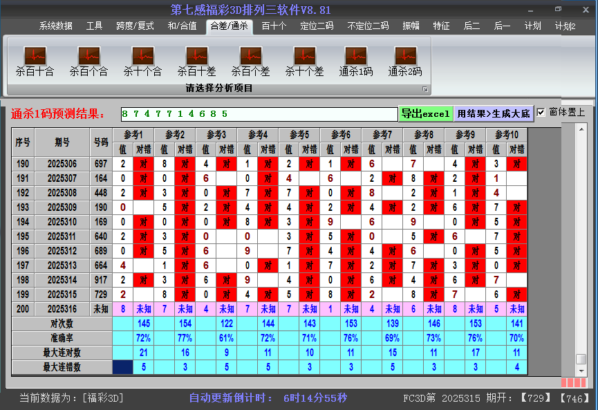 福彩3d软件杀码截图2025316