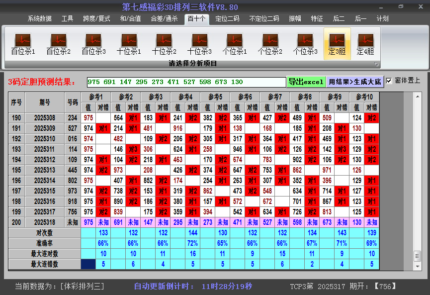 排列三胆码截图2025318