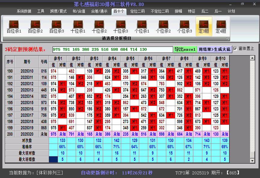 排列三胆码截图2025320