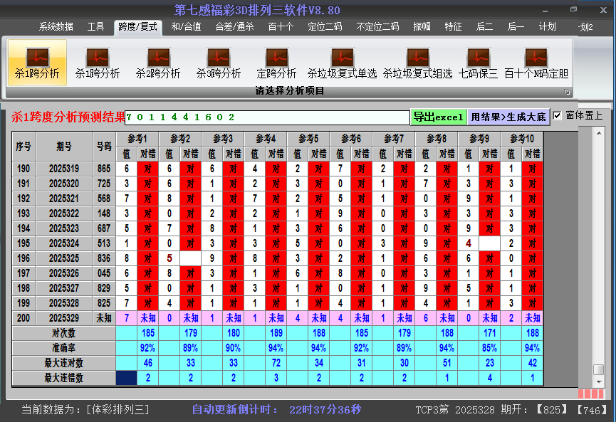 排列三软件杀跨度截图2025329