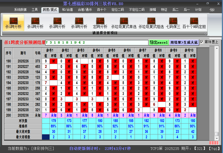 排列三软件杀跨度截图2025236