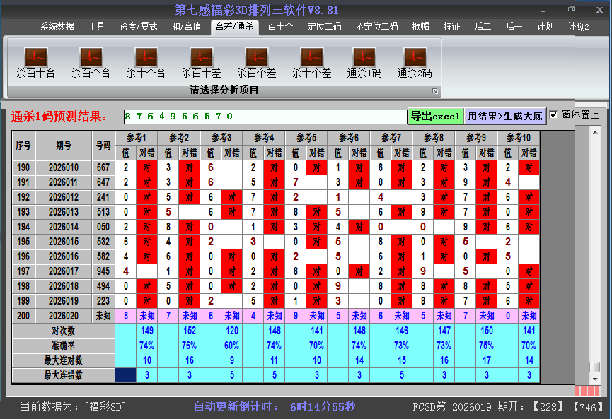 福彩3d软件杀码截图2026020