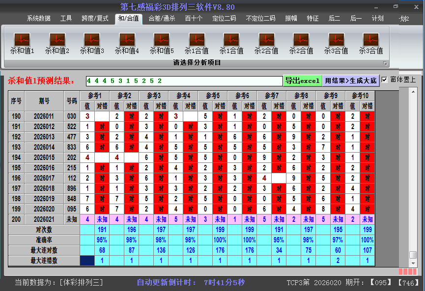 排列三软件杀和值截图2026021