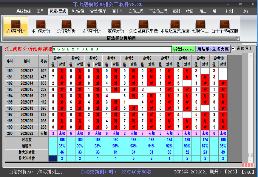 排列三软件杀跨度截图2026022