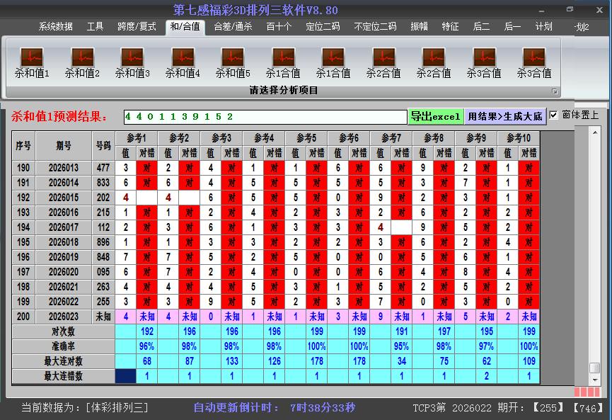排列三软件杀和值截图2026023