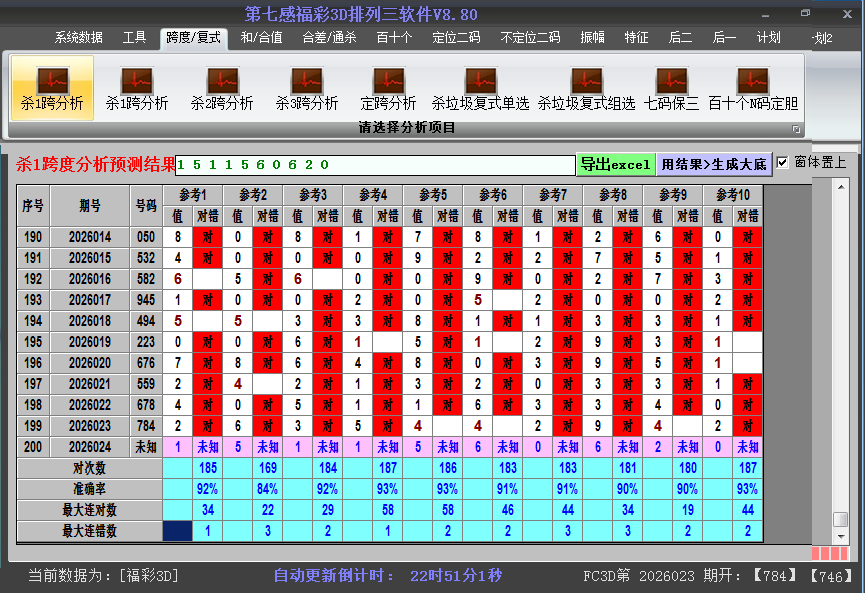 福彩3d软件杀跨度截图2026024
