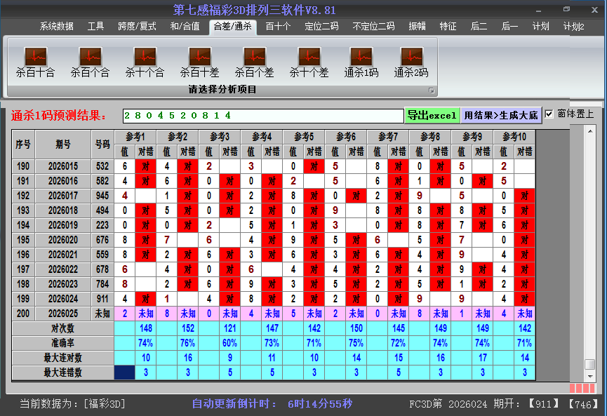 福彩3d软件杀码截图2026025