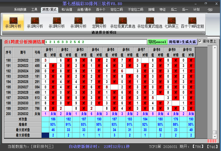 排列三软件杀跨度截图2026032